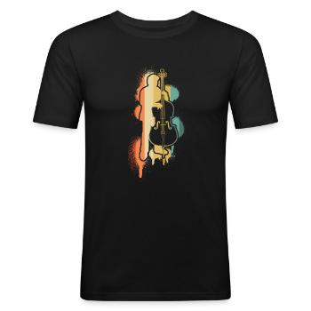 Kontrabass Kontrabassspieler Kontrabassist - Männer Slim Fit T-Shirt - Schwarz - Vorne - Nik (191cm)
