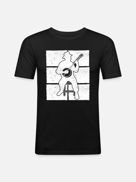 Banjo Banjo player Banjoist - Men's Slim Fit T-Shirt - black