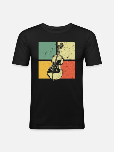 Cello Cellospieler Cellist - Männer Slim Fit T-Shirt - Schwarz