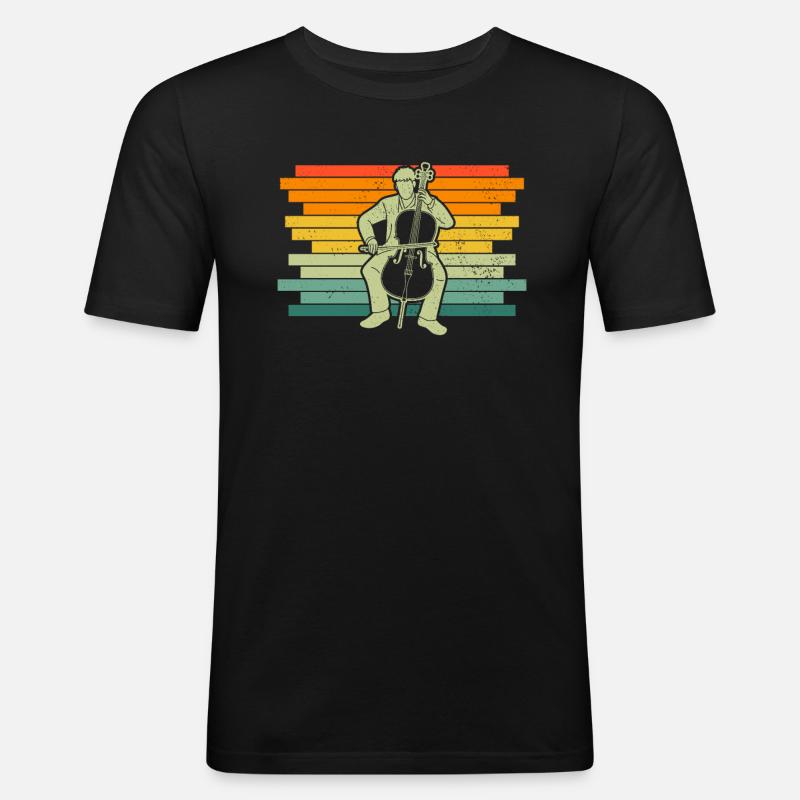 Cello Cellospieler Cellist - Männer Slim Fit T-Shirt - Schwarz