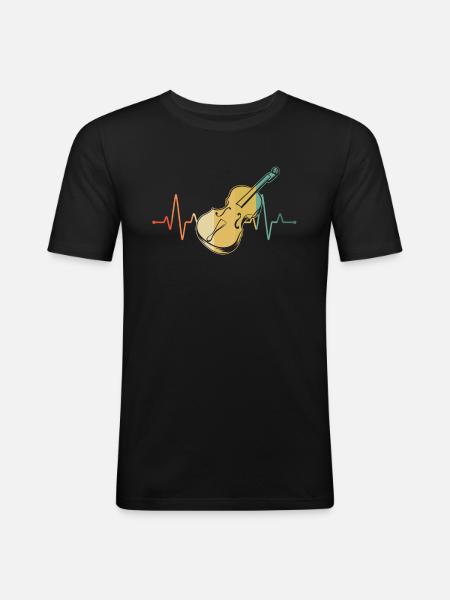 Cello Cellospieler Cellist - Männer Slim Fit T-Shirt - Schwarz