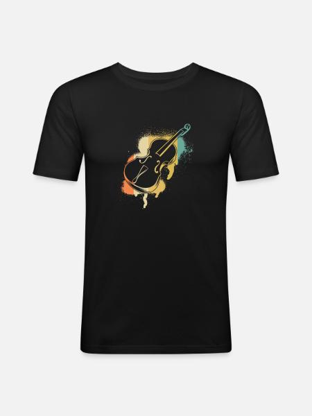 Cello Cellospieler Cellist - Männer Slim Fit T-Shirt - Schwarz
