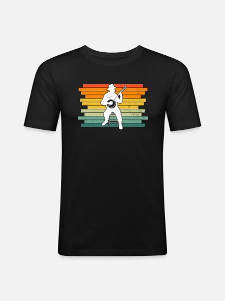 Banjo Banjo player Banjoist - Men's Slim Fit T-Shirt - black