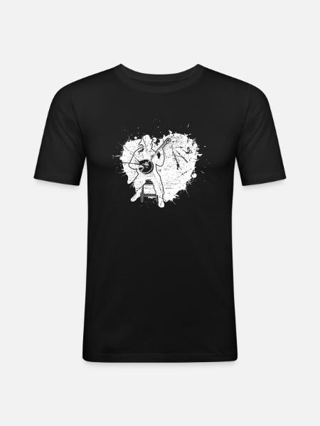Banjo Banjo player Banjoist - Men's Slim Fit T-Shirt - black