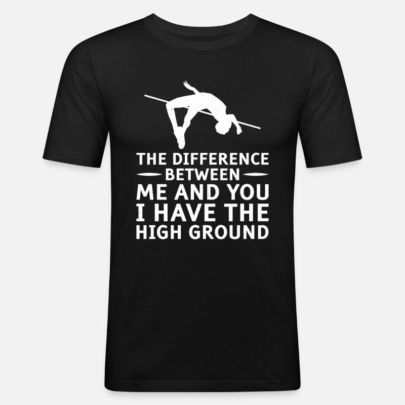 Stabhochsprung Stabspringer Leichtathletik - Männer Slim Fit T-Shirt - Schwarz