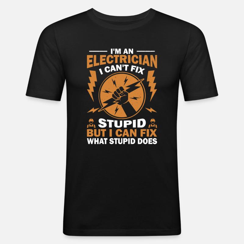 Electrician Electronics Technician Electrical Engineer - Men's Slim Fit T-Shirt - black