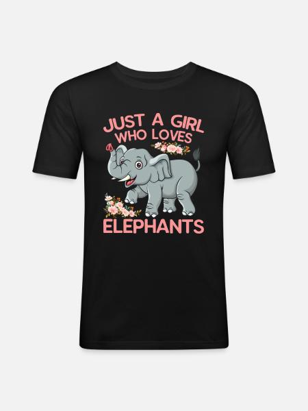 Bébé éléphant pour filles - T-shirt près du corps Homme - noir
