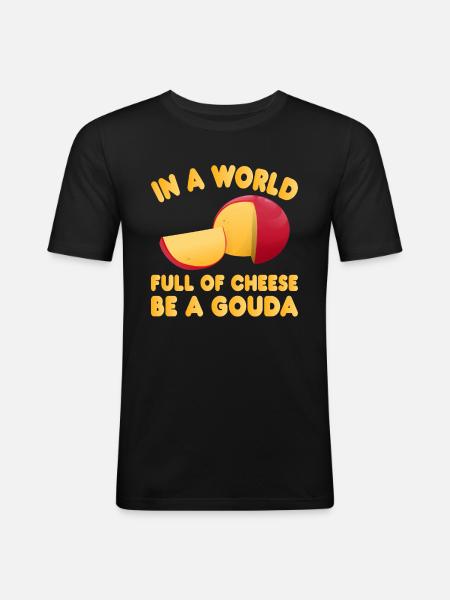 Cheese Gouda Ricotta Clothing - Men's Slim Fit T-Shirt - black