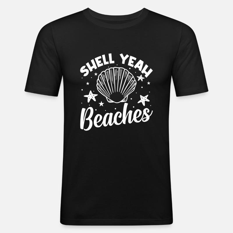 Shell Sea Turtle Lovers Plages - T-shirt près du corps Homme - noir