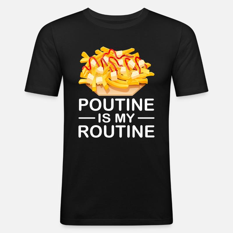 Poutine Canada Restauration rapide spécialisée - T-shirt près du corps Homme - noir