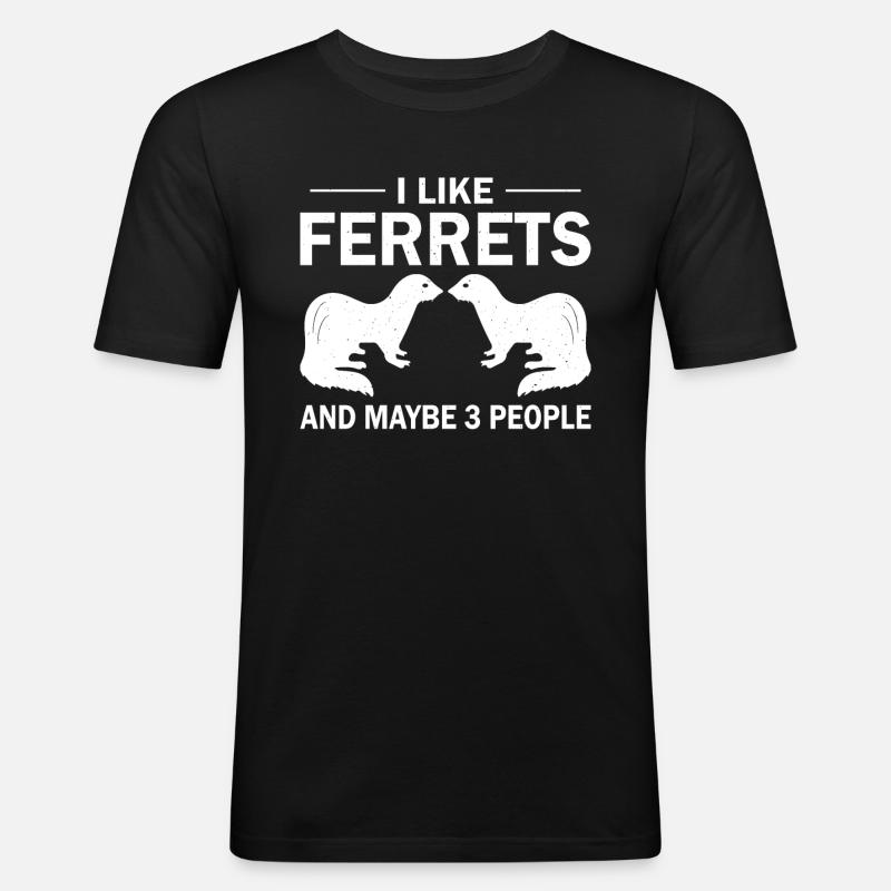 Frettchen Ich Mag Frettchen - Männer Slim Fit T-Shirt - Schwarz