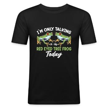 Red-eyed tree frog, rainforest amphibian - Men's Slim Fit T-Shirt - black - Front - Nik (191cm)