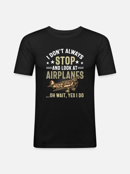 Pilot Aviator Airplanes - Men's Slim Fit T-Shirt - black