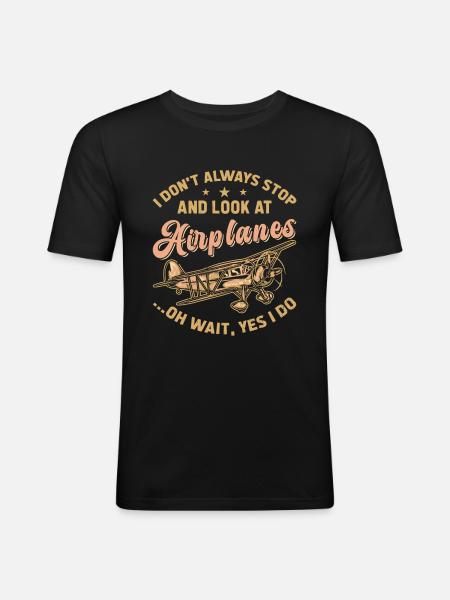 Pilot Aviator Airplanes - Men's Slim Fit T-Shirt - black