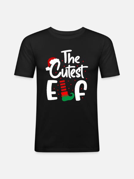 Elfes de Noël - T-shirt près du corps Homme - noir