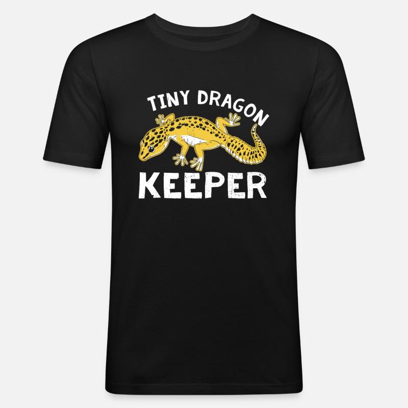 Leopardengecko Dinosaurier Lustige Leopard Gecko - Männer Slim Fit T-Shirt - Schwarz