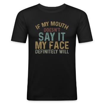 Introduce yourself - Men's Slim Fit T-Shirt - black - Front - Nik (191cm)