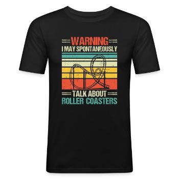 Achterbahnstrecke Achterbahnliebhaber Völker - Männer Slim Fit T-Shirt - Schwarz - Vorne - Nik (191cm)