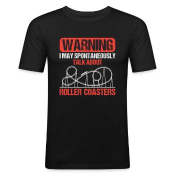 Achterbahnstrecke Achterbahnliebhaber Völker - Männer Slim Fit T-Shirt - Schwarz - Vorne - Nik (191cm)