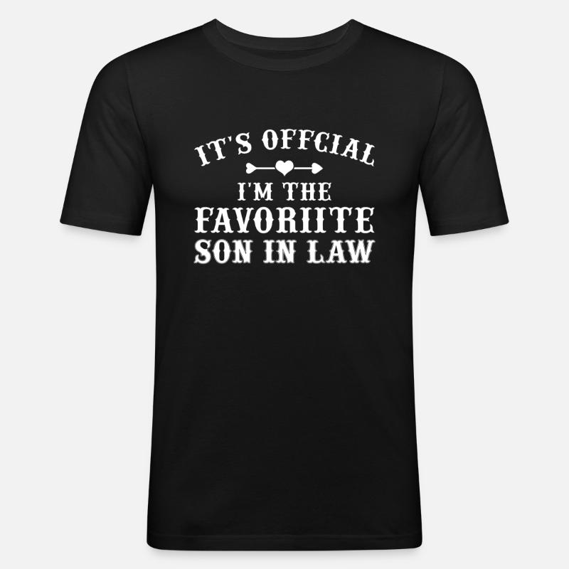 Lieblingssohn Vater Mutter Schwiegermutter - Männer Slim Fit T-Shirt - Schwarz