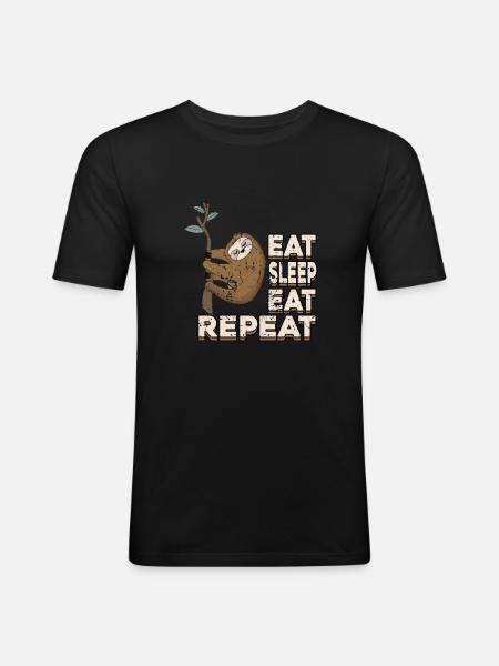 indolence - T-shirt près du corps Homme - noir