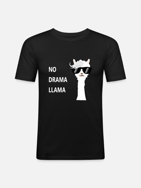 Funny Llama - Men's Slim Fit T-Shirt - black