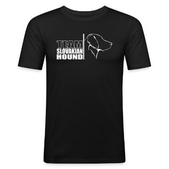 TEAM Slovakian Hound Hunde Hund Wilsigns - Männer Slim Fit T-Shirt - Schwarz - Vorne - Nik (191cm)