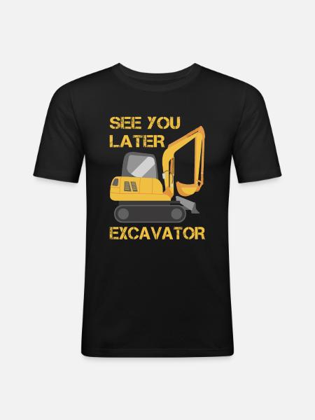 Until later excavator-toddler-boy-children-outfit - Men's Slim Fit T-Shirt - black