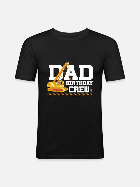 Papa Birthday Crew Construction Theme - Men's Slim Fit T-Shirt - black