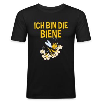 Ich Bin Die Biene Lustiger Name Sabine Vorname - Männer Slim Fit T-Shirt - Schwarz - Vorne - Nik (191cm)