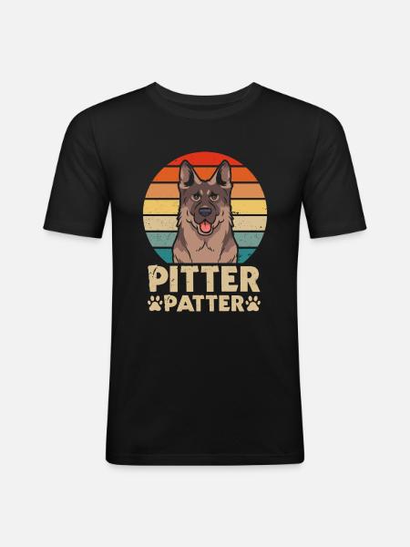 Pitter Pattern Berger Allemand Propriétaire - T-shirt près du corps Homme - noir