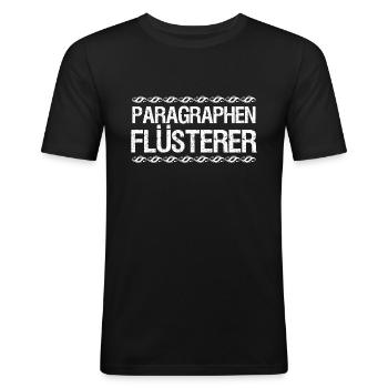 Paragraphen Flüsterer Anwalt Jura Studium - Männer Slim Fit T-Shirt - Schwarz - Vorne - Nik (191cm)