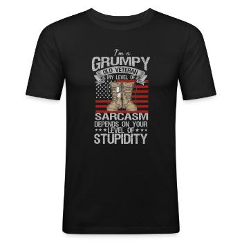 I'm a grumpy old veteran funny - Men's Slim Fit T-Shirt - black - Front - Nik (191cm)