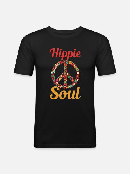 Hippie soul - Men's Slim Fit T-Shirt - black