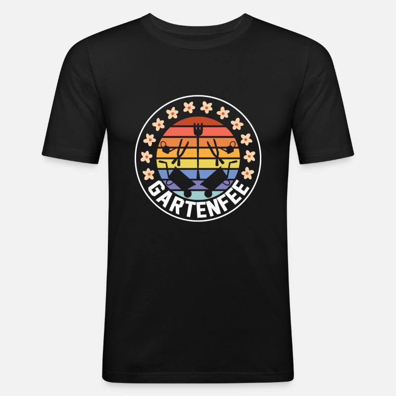 Gartenfee Gärtnerin Hobbygarten Selbstversorger - Männer Slim Fit T-Shirt - Schwarz