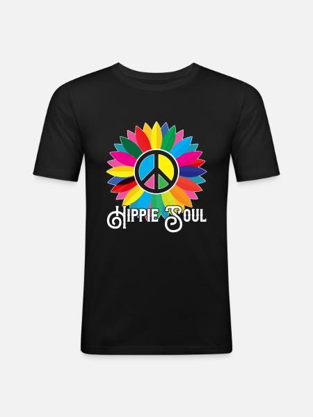 Hippie soul - Men's Slim Fit T-Shirt - black