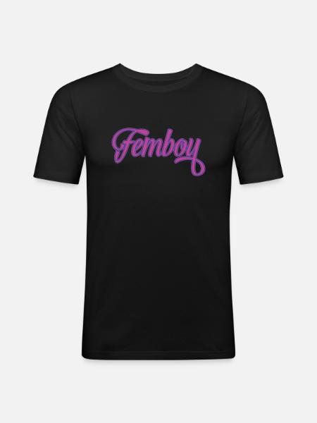 Femboy Cross Dressing - Men's Slim Fit T-Shirt - black