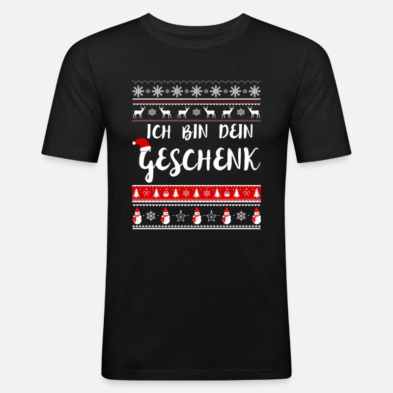 Ich bin dein Weihnachtsgeschenk - Männer Slim Fit T-Shirt - Schwarz