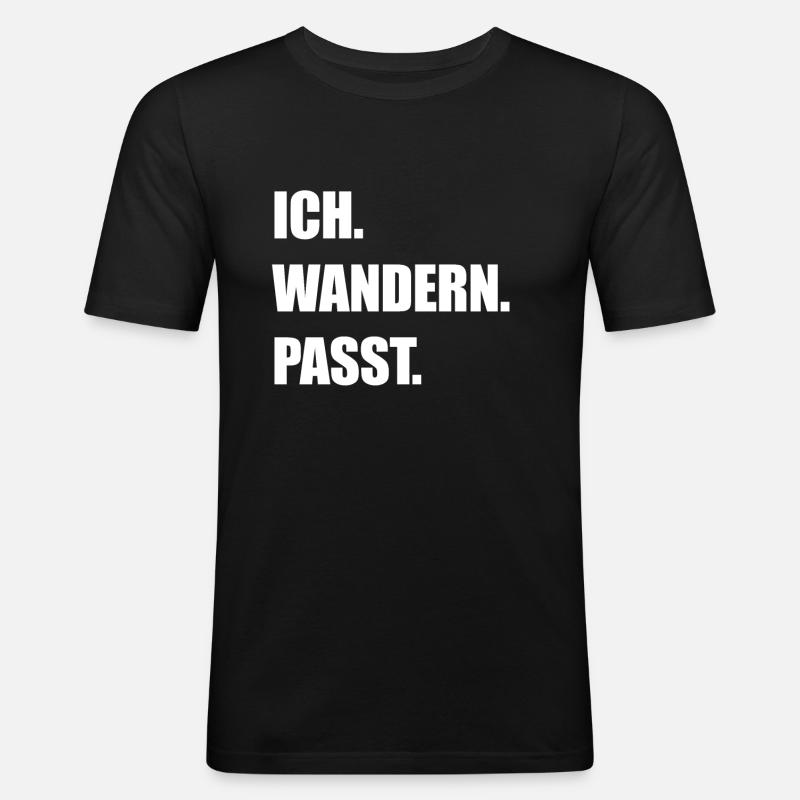Wanderung - Männer Slim Fit T-Shirt - Schwarz