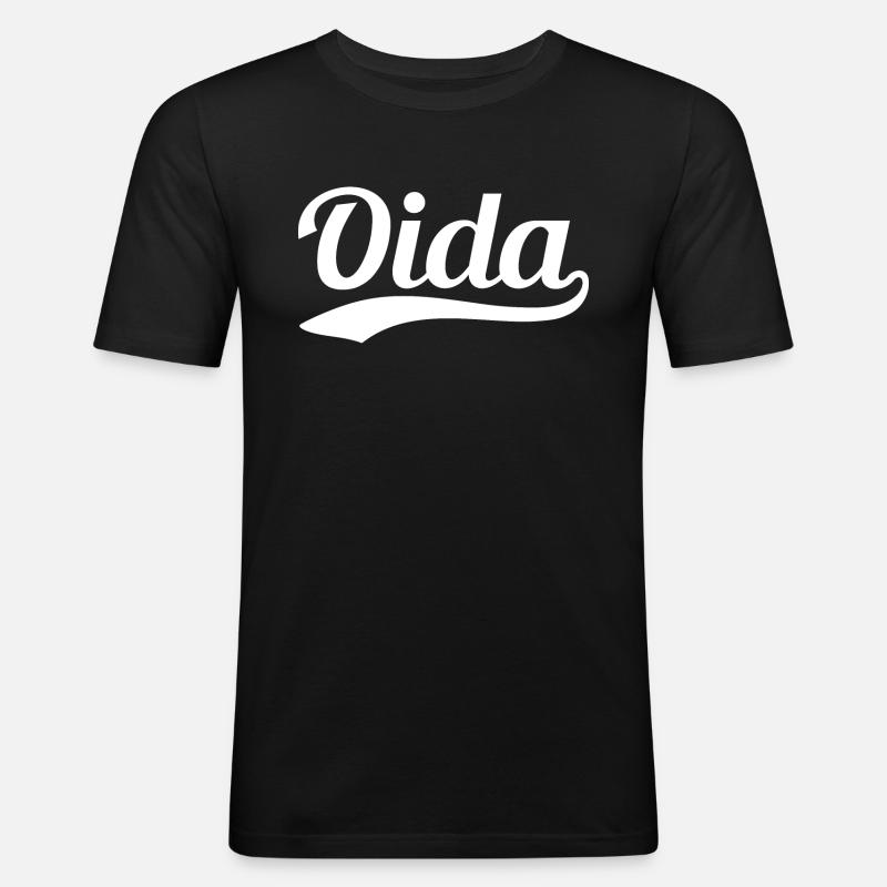 Oida Swoosh - Männer Slim Fit T-Shirt - Schwarz
