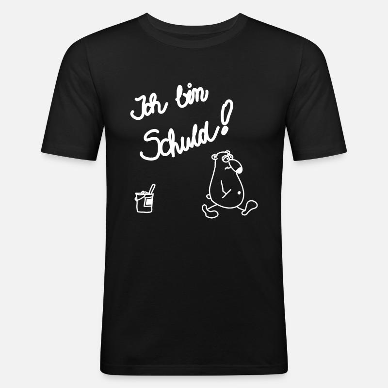 Man(n) hat Schuld - Männer Slim Fit T-Shirt - Schwarz