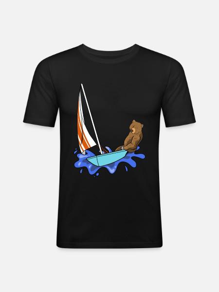 Sailing Sailboat Sailor - Men's Slim Fit T-Shirt - black