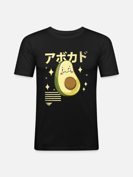 Kawaii Awacado - Men's Slim Fit T-Shirt - black