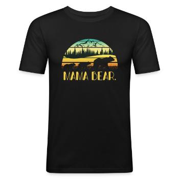 Mama Bear - Men's Slim Fit T-Shirt - black - Front - Nik (191cm)