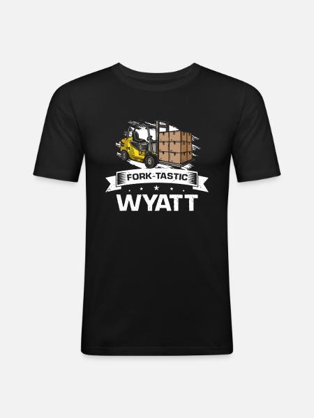 Gabelstaplerbediener und Gabelstaplerfahrer - Männer Slim Fit T-Shirt - Schwarz
