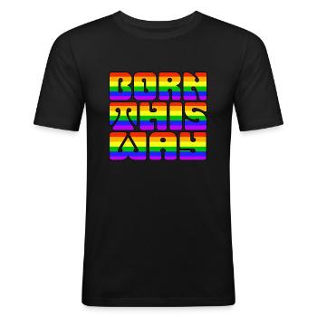 Born This Way - Pride - Men's Slim Fit T-Shirt - black - Front - Nik (191cm)
