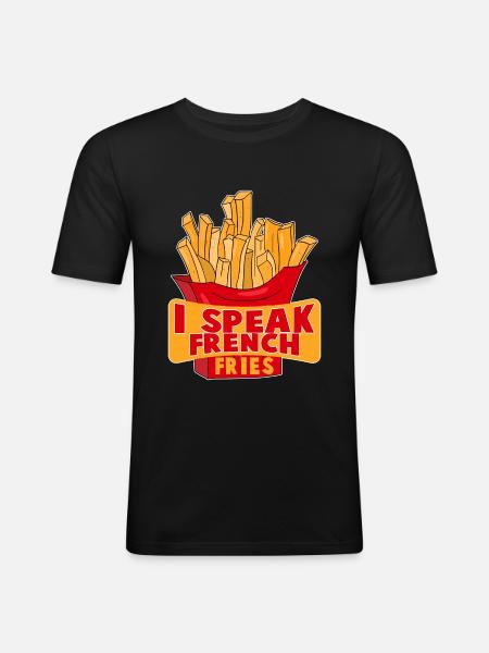 I Speak French Fries - Men's Slim Fit T-Shirt - black