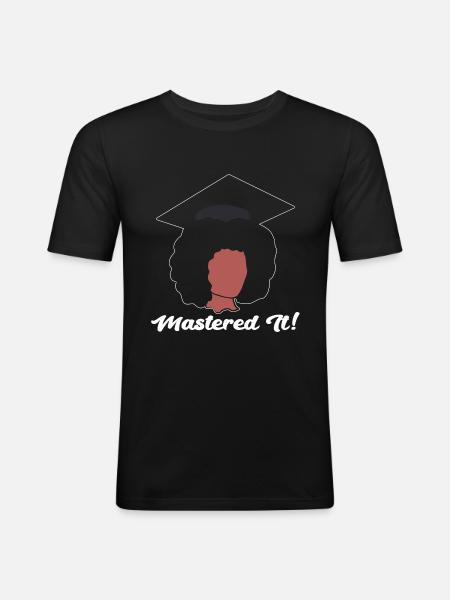 Master Studium Abschlussfeier - Männer Slim Fit T-Shirt - Schwarz