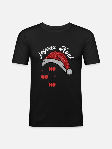 Joyeux Noël - Men's Slim Fit T-Shirt - black