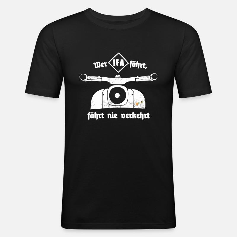 Schwalbe - Ostalgie - IFA - DDR - Moped - Männer Slim Fit T-Shirt - Schwarz